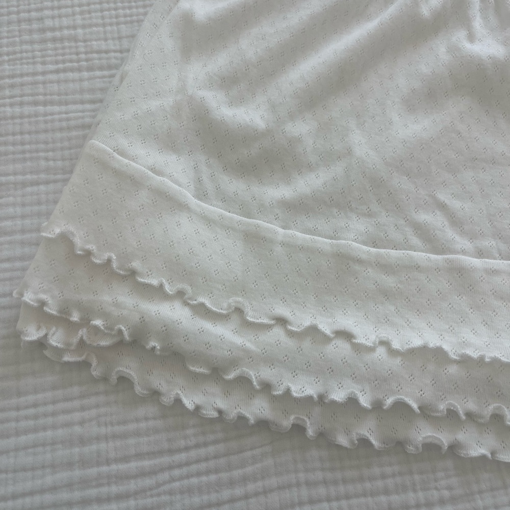 White Ruffled Layered Mini Skirt - Picture 2 of 2
